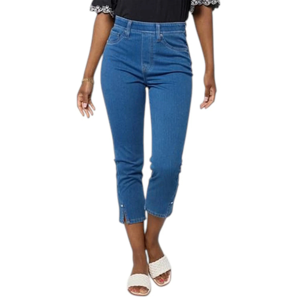 DG2 by Diane Gilman Women's Stretch Knit Denim Crop Jegging Midtone - Petite